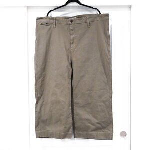 Madewell Size 37 Emmett Wide-Leg Crop Olive Jeans